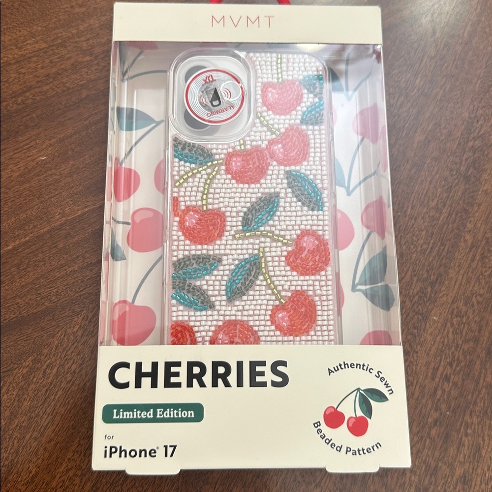 MVMT Cherries Beaded iPhone 17 Case - Pink Red Green